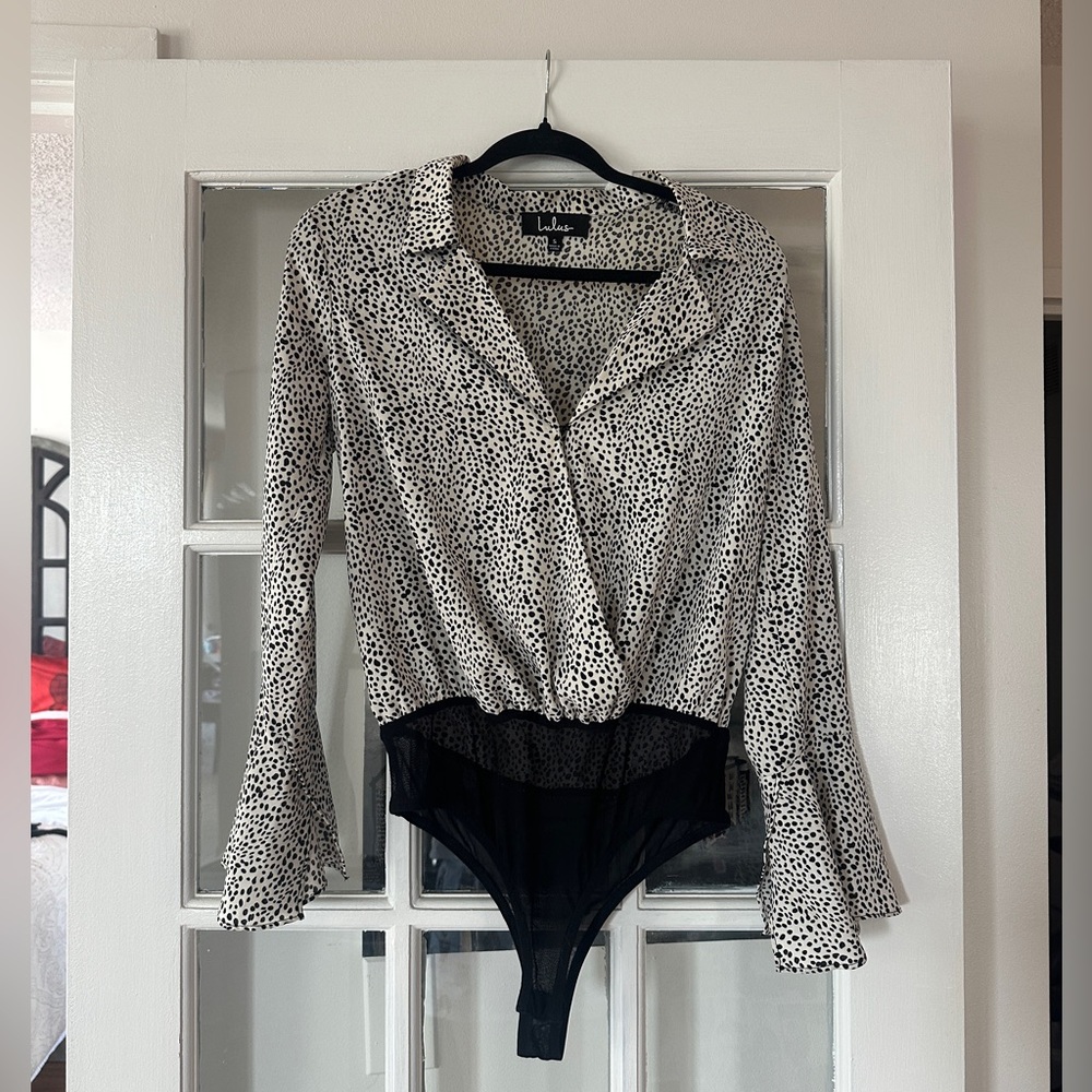 Lulu's Black and White Polka Dot Women's Top